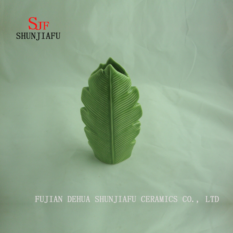 3 Size Green Banana Leaf Ceramic Vase/C