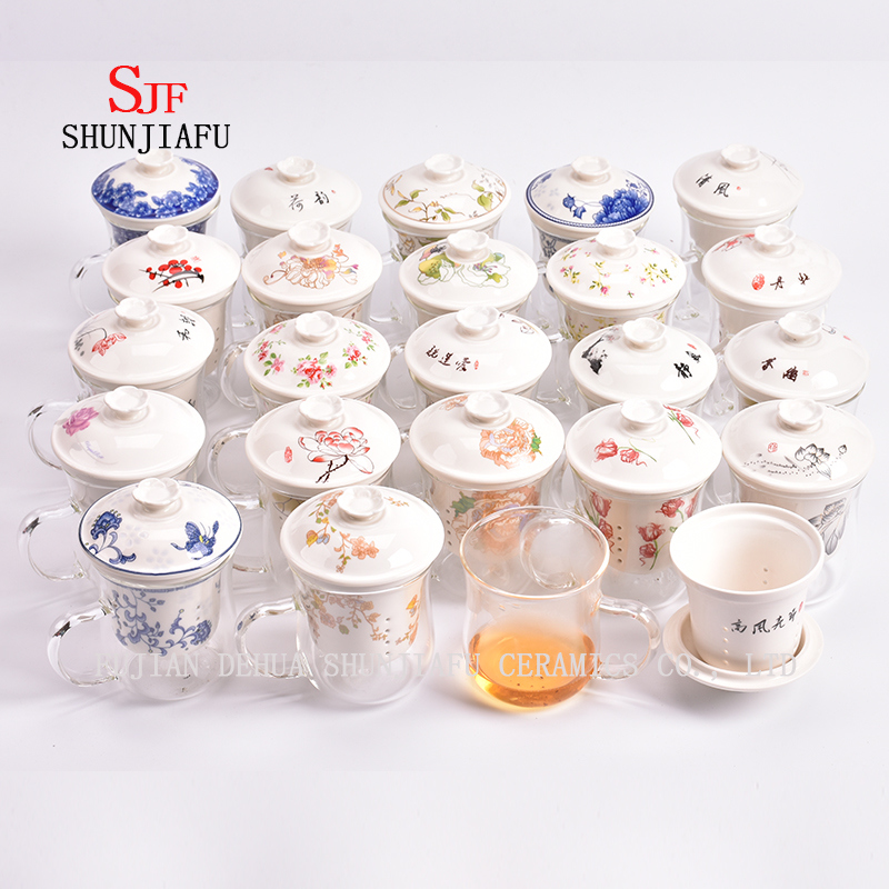 More Style and Colors Office Household Flower Tea Cup Ceramic, 400ml