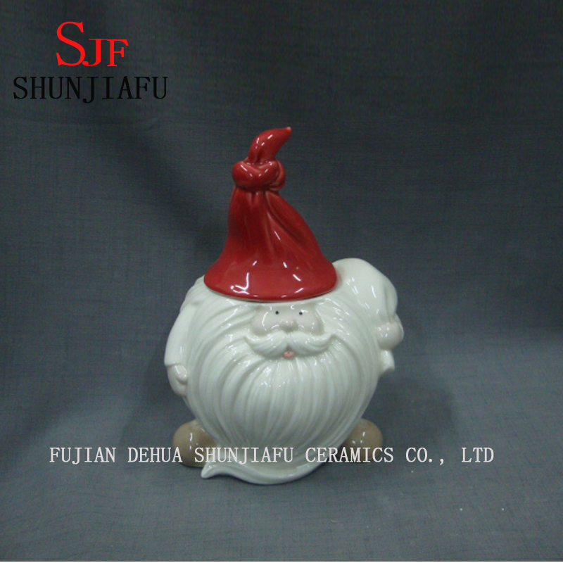 Ceramic Lovely Santa Claus Jar or Family Christmas Decorations