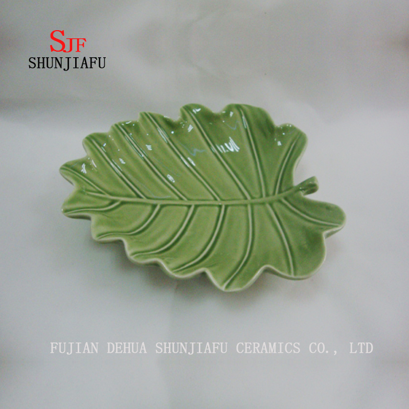 Leaf Ceramic Dish Aspen Different Color and Sizes Leaves, Dinner Dish
