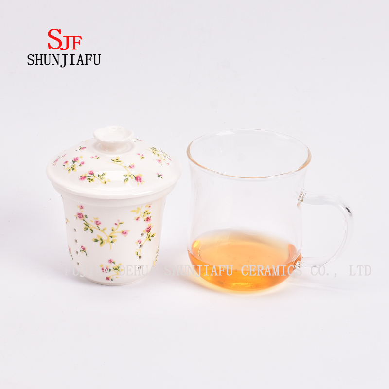 More Style and Colors Office Household Flower Tea Cup Ceramic, 400ml