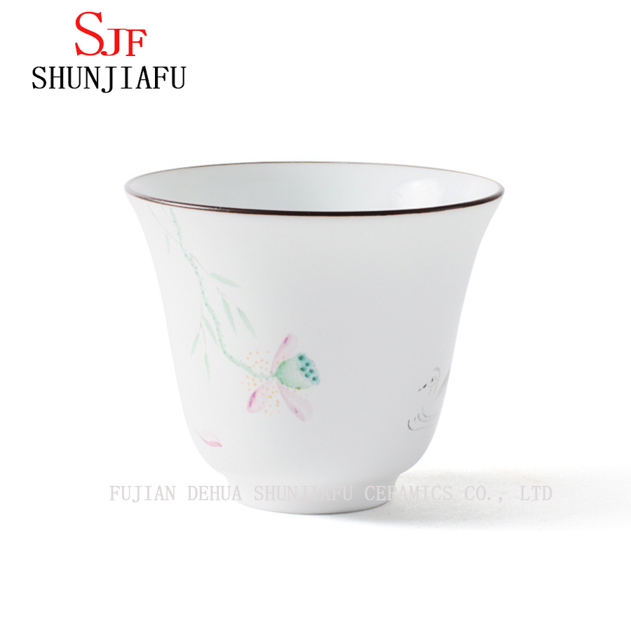 High-Quality Handmade Color Lotus Ceramic Kung Fu Tea Cup
