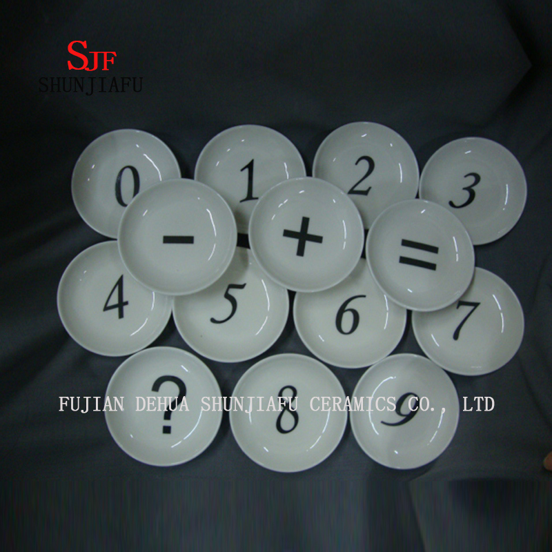 14/PCS Digital Dish Ceramic Christmas Dishes Appetizer Plates Porcelain Saucers Bowl Dinnerware