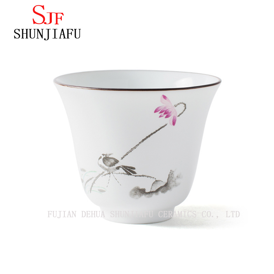 High-Quality Handmade Color Lotus Ceramic Kung Fu Tea Cup