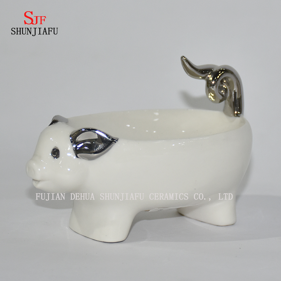 Animal Dog /Pig Shape, Home Bathroom Ceramic Soap Case Holder