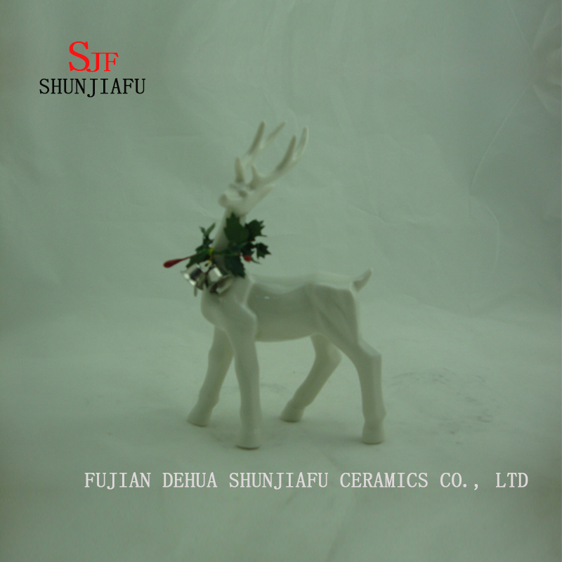 Ceramic Stand Deer Shape Desktop Decoration, Holiday Gift/a