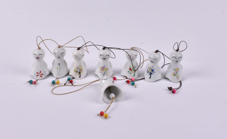 Lovely Japanese Sunny Dolls Garden Chimes Ceramic Wind Bells (Style may Vary)