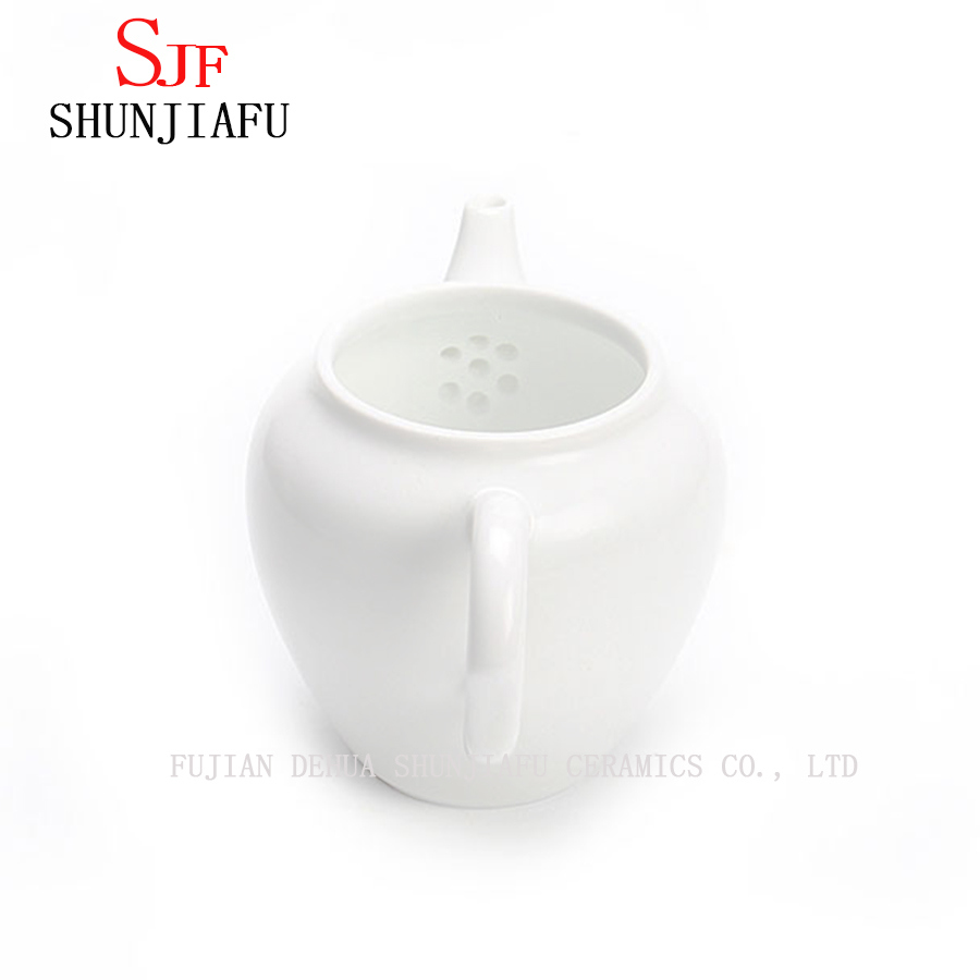 White Classic 6 Cups Ceramic Teapot for Decoration