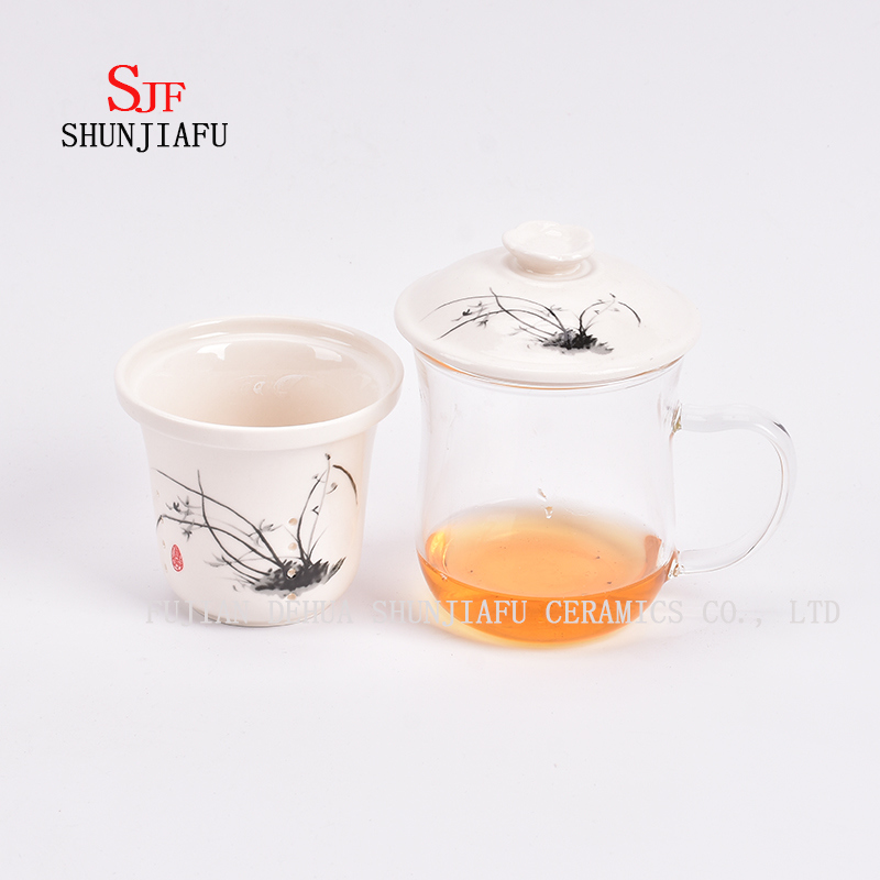 More Style and Colors Office Household Flower Tea Cup Ceramic, 400ml