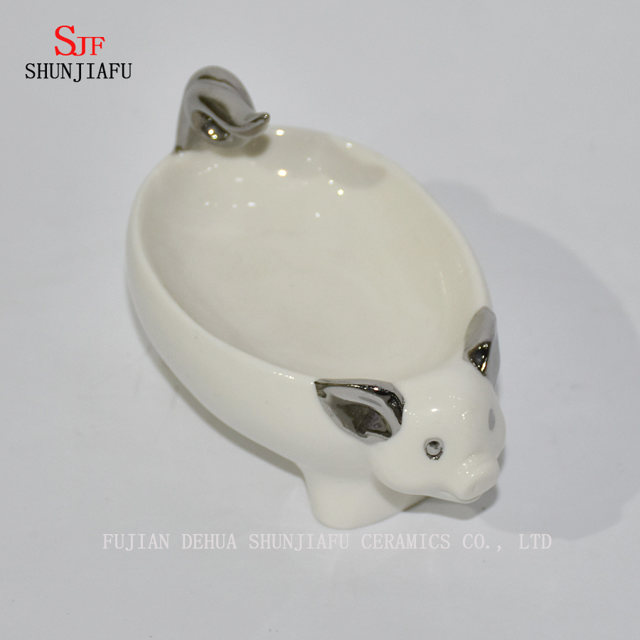 Animal Dog /Pig Shape, Home Bathroom Ceramic Soap Case Holder