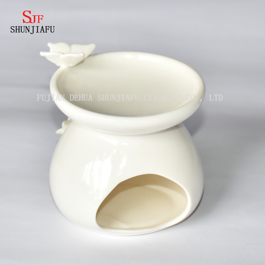 Aroma Lamp White Ceramic Oil Warmer Tealight Holder