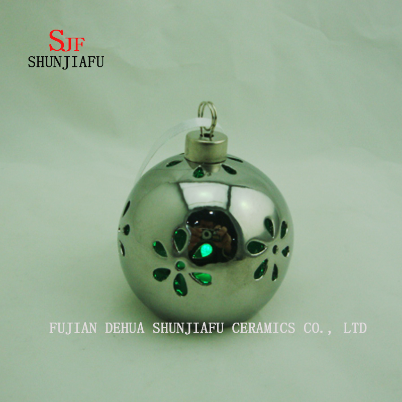 Spherical Electroplated Ceramic Candle Stand, Porcelain Candle Candlestick/D