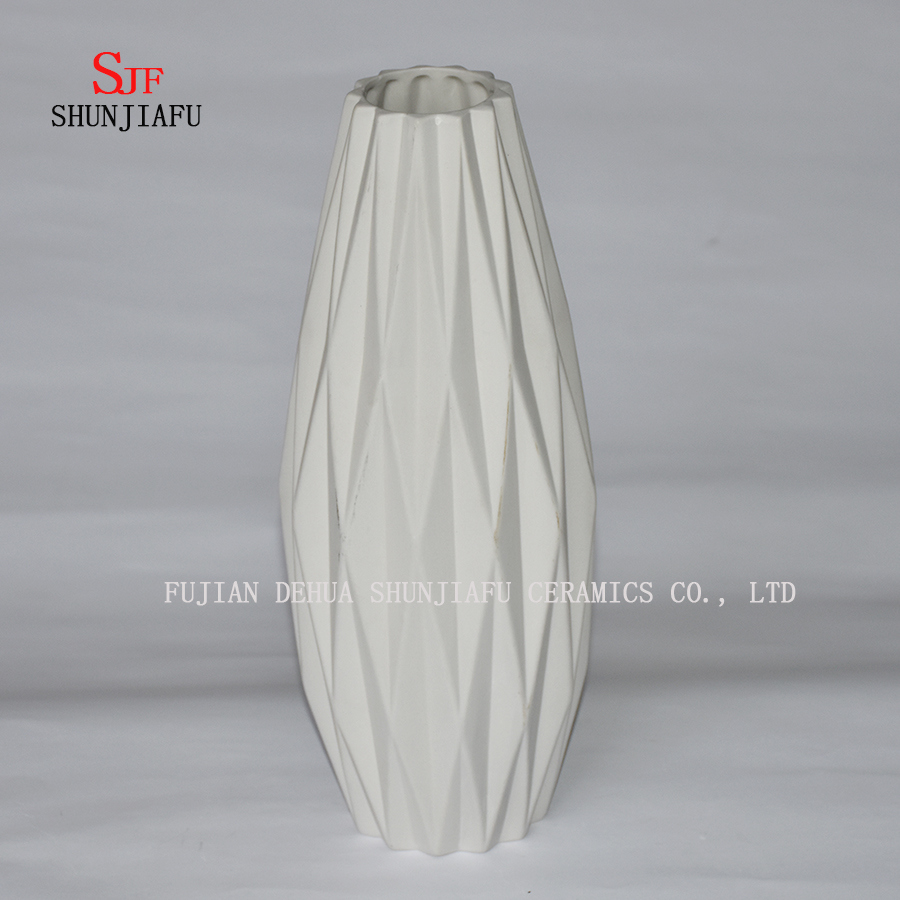 Simple Origami Ceramic Vase / Flower Arranging/ Living Room Ideas Home Accessories/ Ceramic Ornaments Vase/M