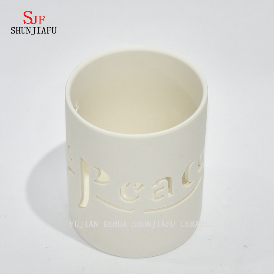 Ceramic Tealight Holder Candleholder Candle Holder for Tea Lights Carved by Machine/a