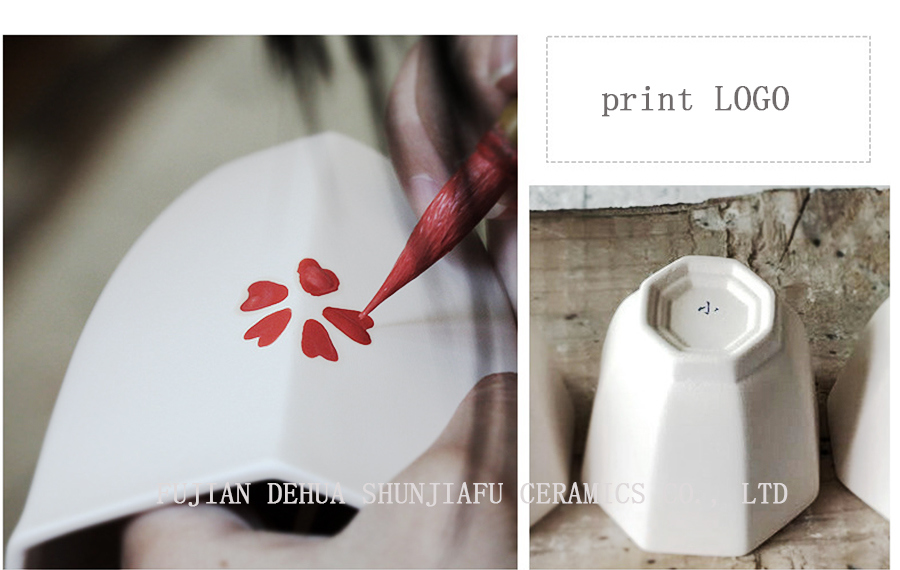 High Grade Brilliant White Porecelain Vital Tea Cup, Octagon Cup Ceramic