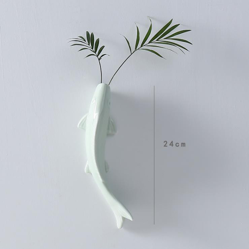 European Simple Style Shark Design Ceramic Hanging Vase