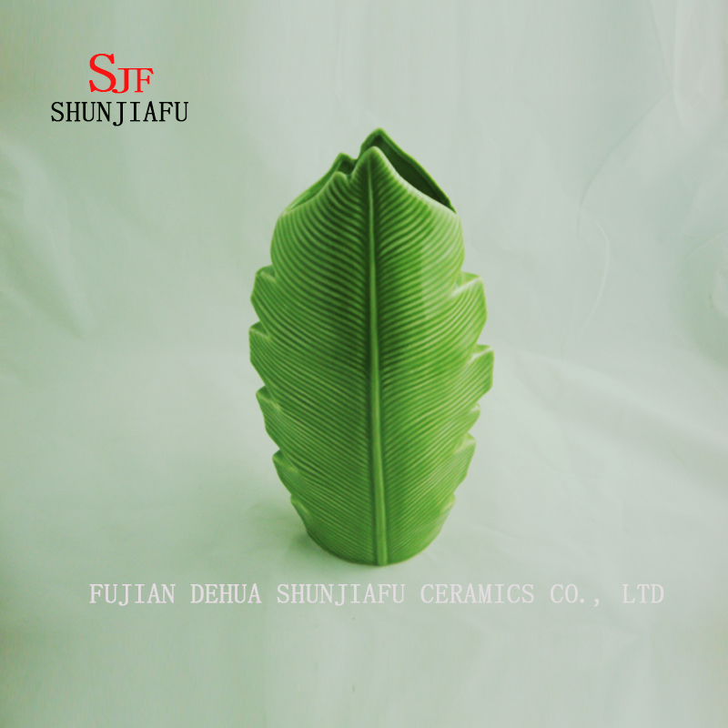 3 Size Green Banana Leaf Ceramic Vase/B