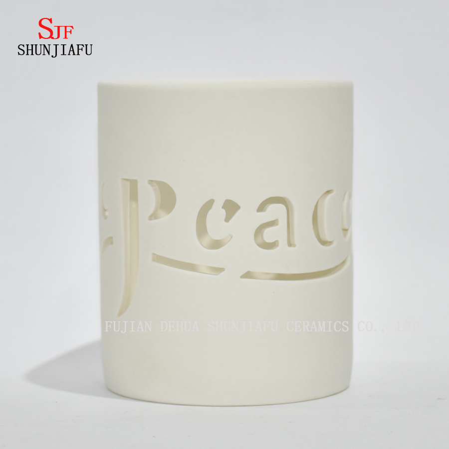 Ceramic Tealight Holder Candleholder Candle Holder for Tea Lights Carved by Machine/a