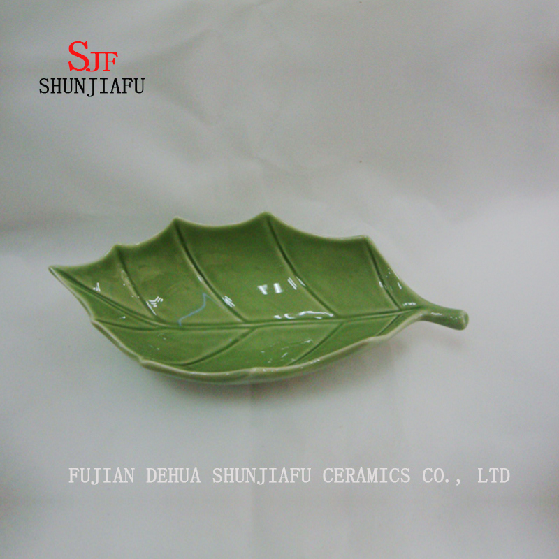 Leaf Ceramic Dish Aspen Different Color and Sizes Leaves, Dinner Dish