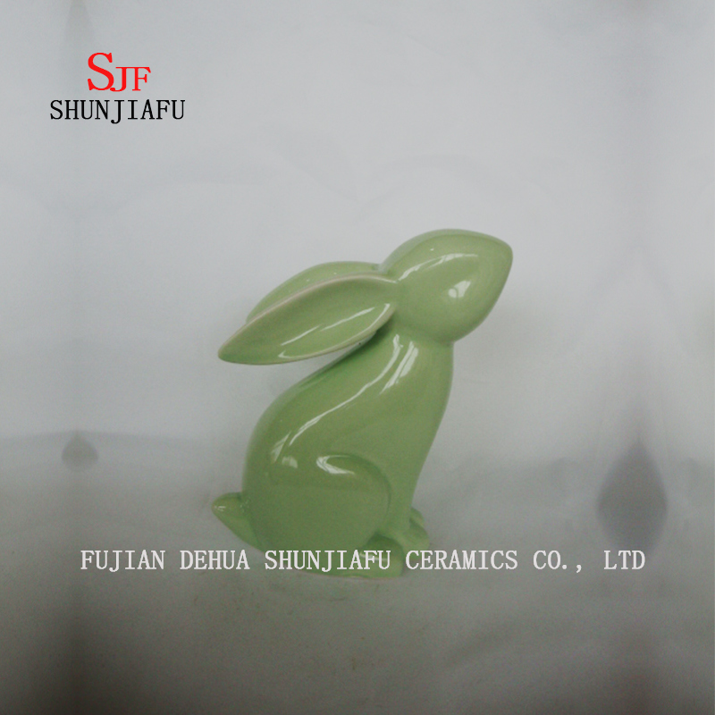Cute Rabbit Ceramic Furnishing Articles for Living Room Home or Desk Decor Ceramic Animal