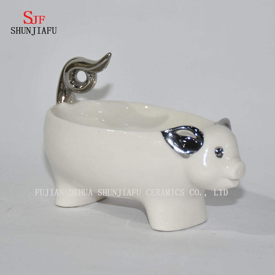 Animal Dog /Pig Shape, Home Bathroom Ceramic Soap Case Holder