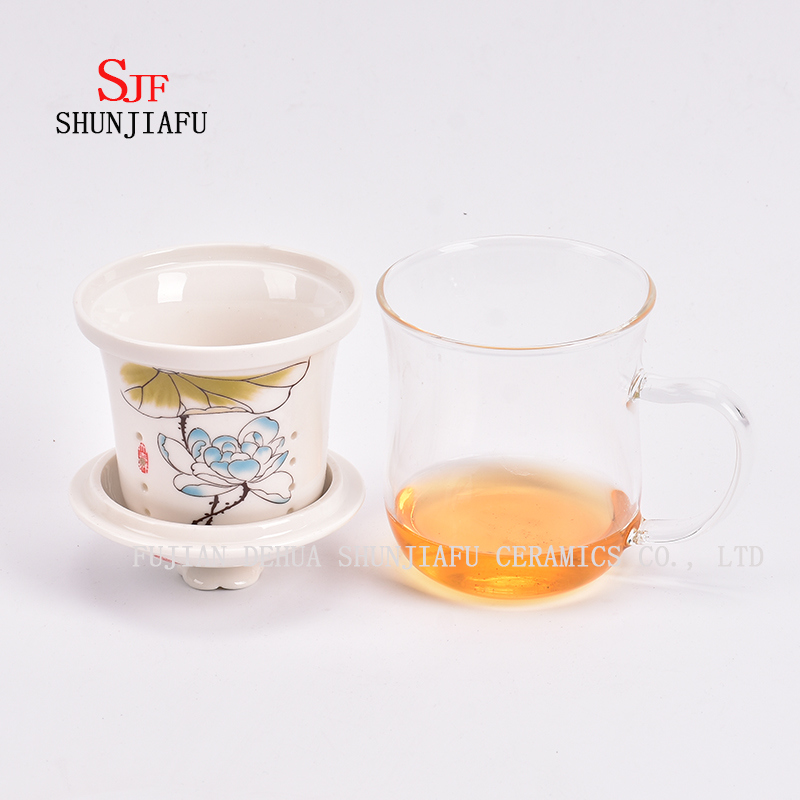 More Style and Colors Office Household Flower Tea Cup Ceramic, 400ml