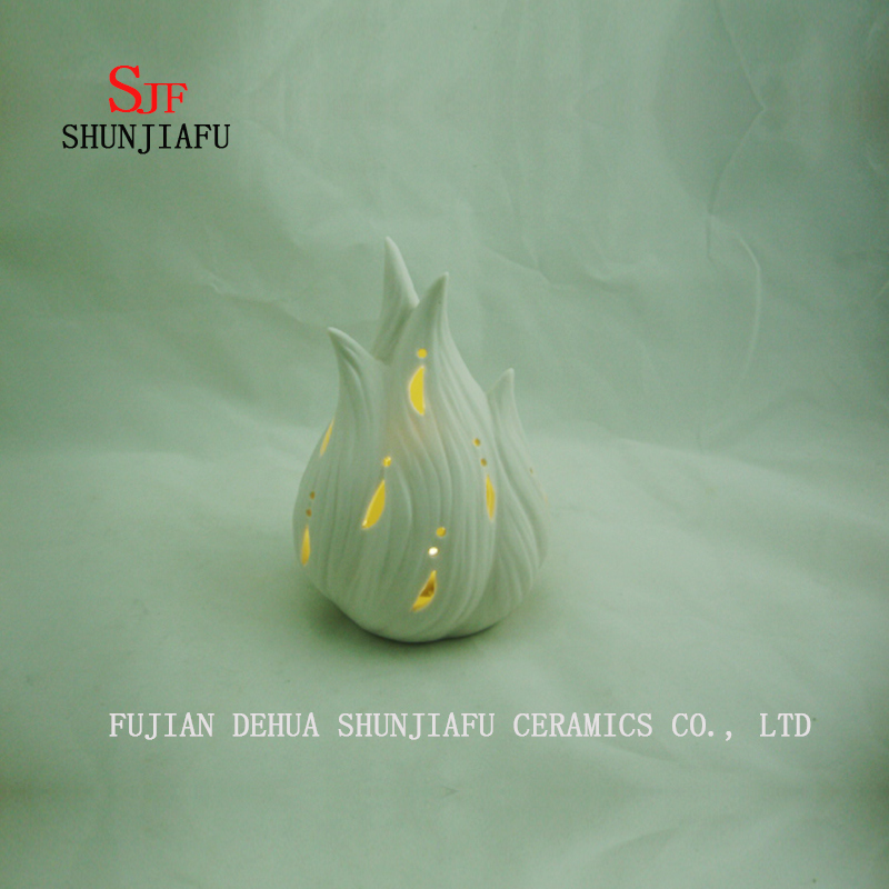 Gifts & Decor Ceramic Tealight Candle Holder, The Christmas Tree Candlestick, Flower Buds Candlestick