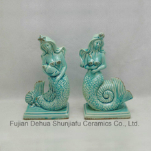 Ceramic Mermaid Bookends for Home Decoration
