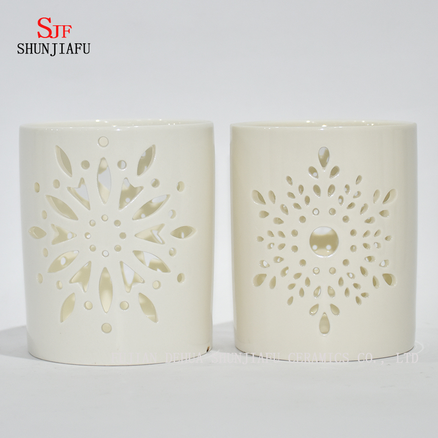 Ceramic Tealight Holder Candleholder Candle Holder for Tea Lights Carved by Machine/a