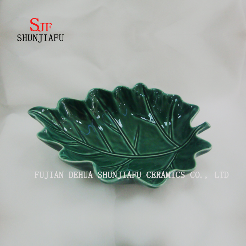 Leaf Ceramic Dish Aspen Different Color and Sizes Leaves, Dinner Dish