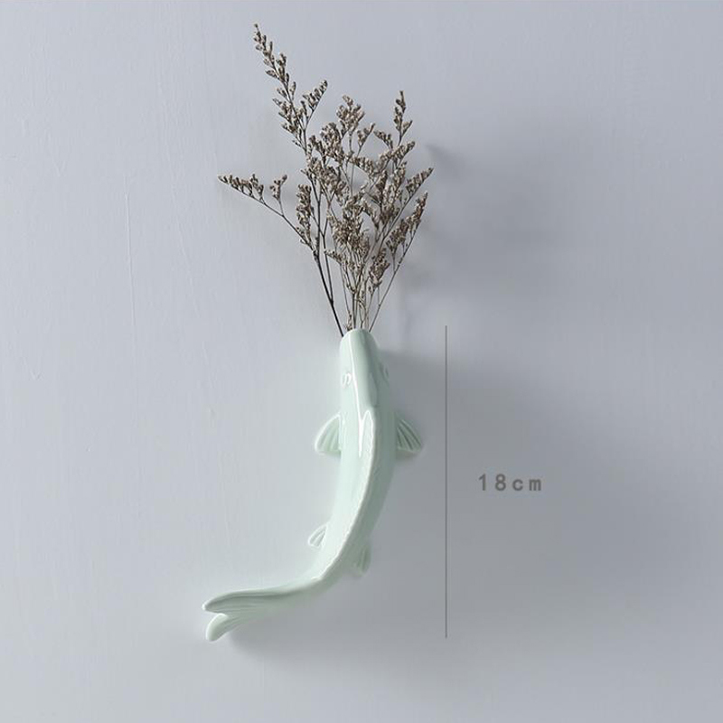 European Simple Style Shark Design Ceramic Hanging Vase