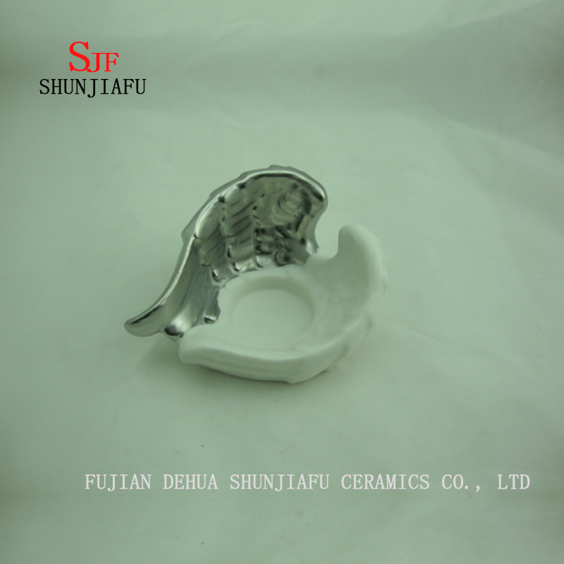 Angel Wings Candle Holder Ornament Birthday Christmas Gift, Ceramic Holders