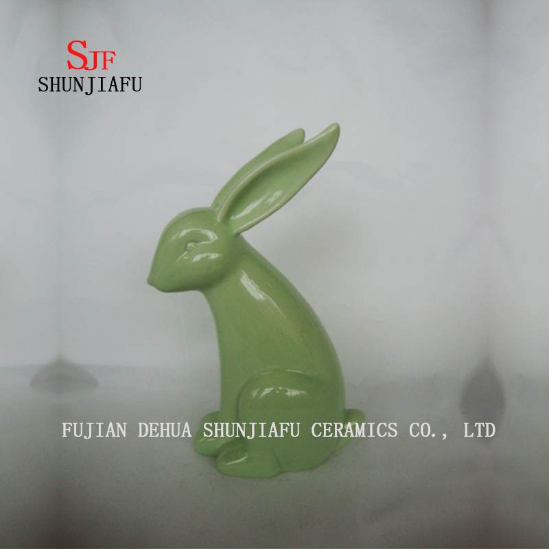 Cute Rabbit Ceramic Furnishing Articles for Living Room Home or Desk Decor Ceramic Animal