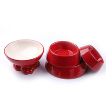 Oscar Buddy Max Charlie Bella Exclusive Use Red Ceramic Pet Feeder Ceramic Dog Bowl