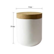 with a bamboo lid ceramic candle jar 
