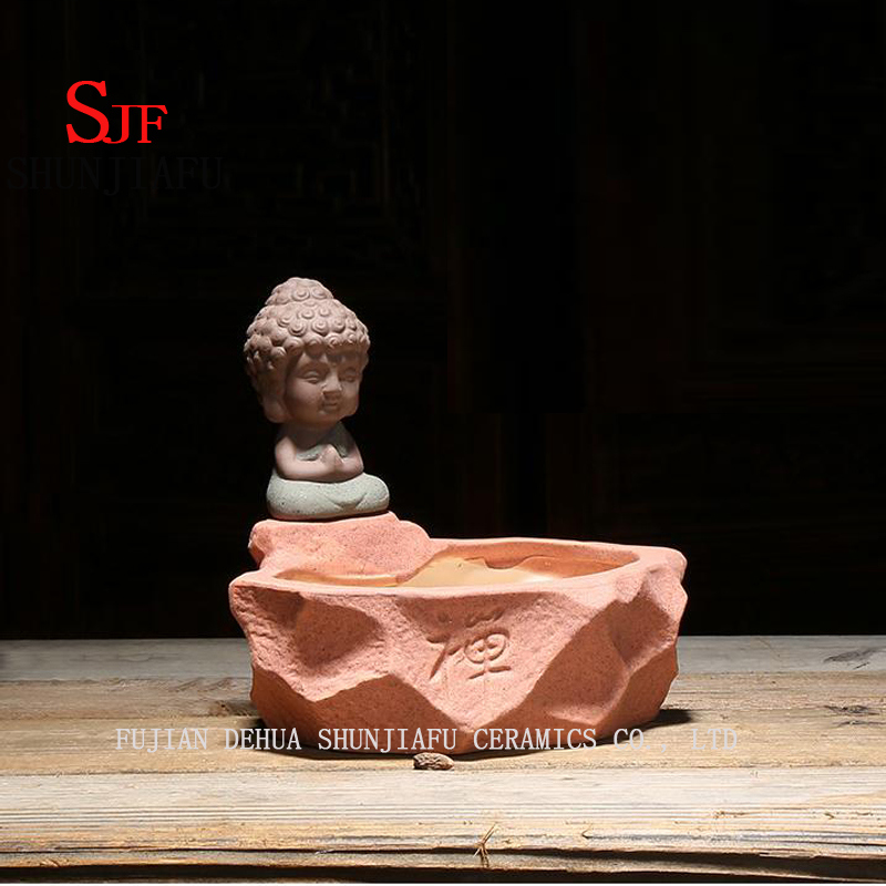 Handmade Ceramic Home/ Garden Antique Little Monk Flowerpot