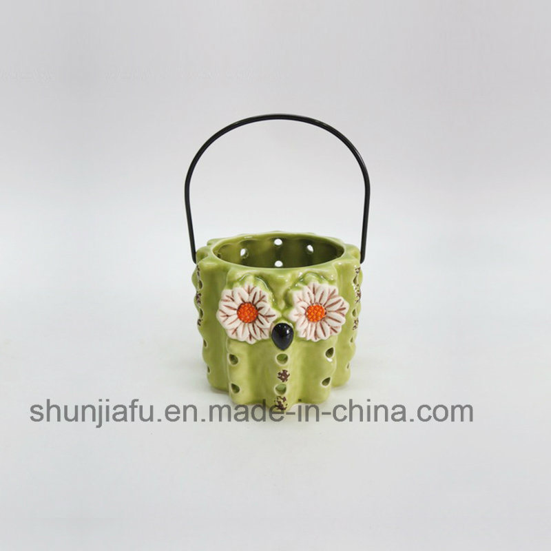 Ceramic Decoration Green Cactus Type Vase