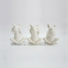 Ceramic Material- Three Small Pig White and Black
