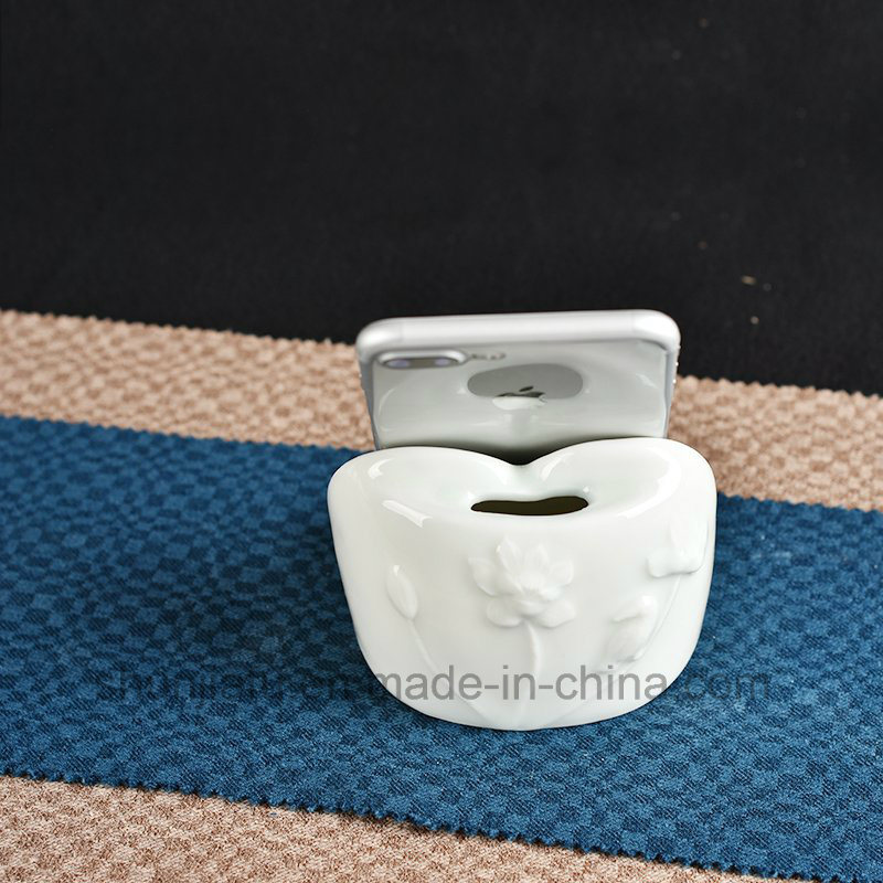 Hand Drawing Ceramic Vase Type Mobile Phone Holder