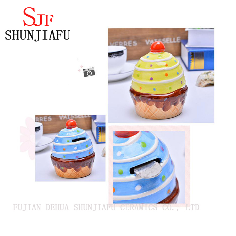 Ceramic Ice Cream Coin Bank for Gift