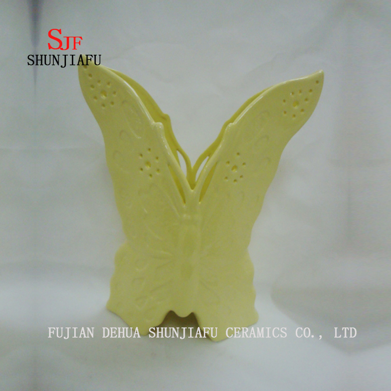 4 Colors, Multi-Function Butterfly Table Ceramic Vase for Flower or Chopsticks Tube