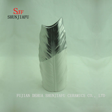 a High-End Feather Electroplated Vase/Silver