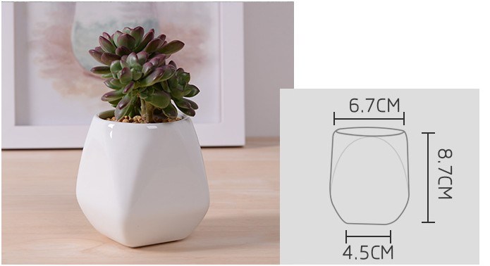 Ceramic White Flower Pot Mini Desktop Furnishing Articles