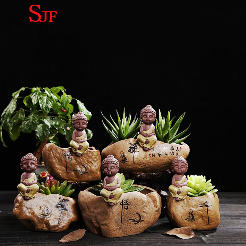 Cute Little Buddha Succulent Flowerpot Container Gardens