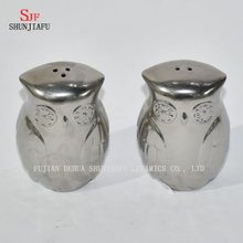 Owl& Fox Shape Electroplating Ceramic Salt and Pepper Shakers