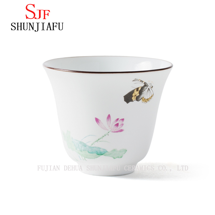 High-Quality Handmade Color Lotus Ceramic Kung Fu Tea Cup