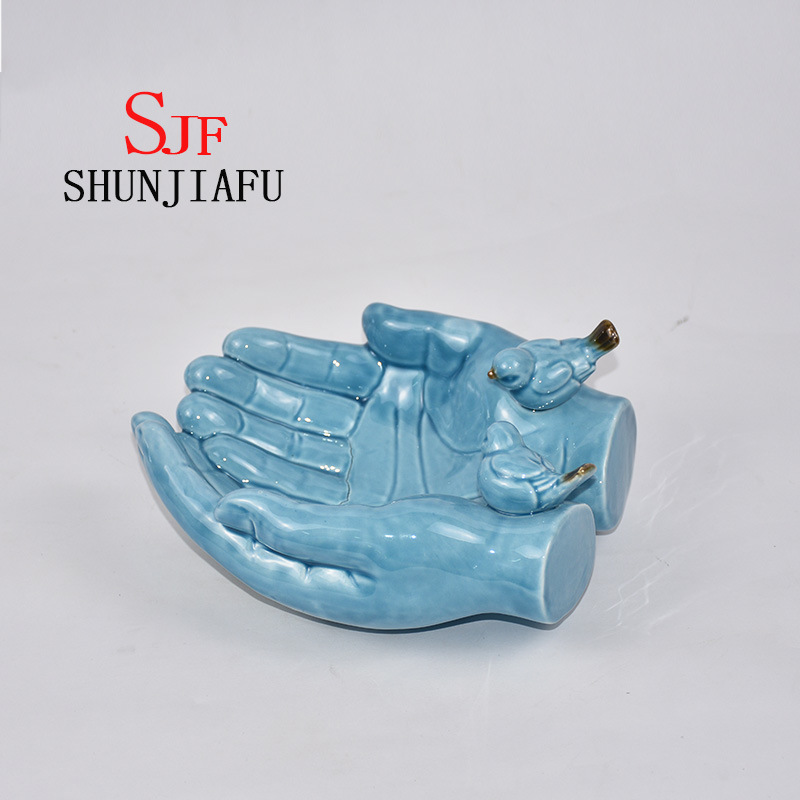 Both Hands Shape Ceramic Decorative Tray for Kitchenware/Home Decoration
