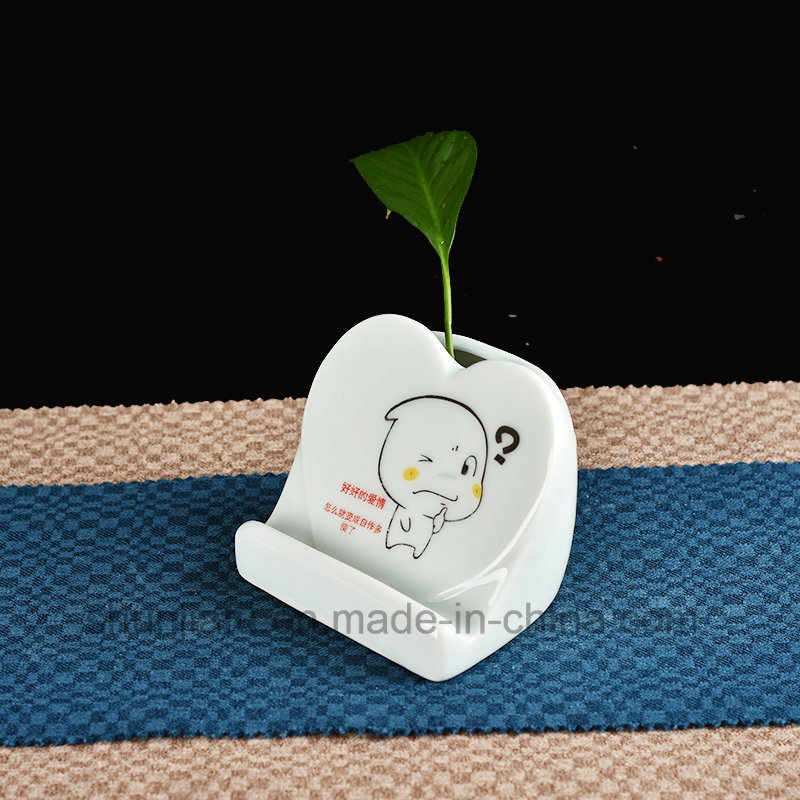 Hand Drawing Ceramic Vase Type Mobile Phone Holder