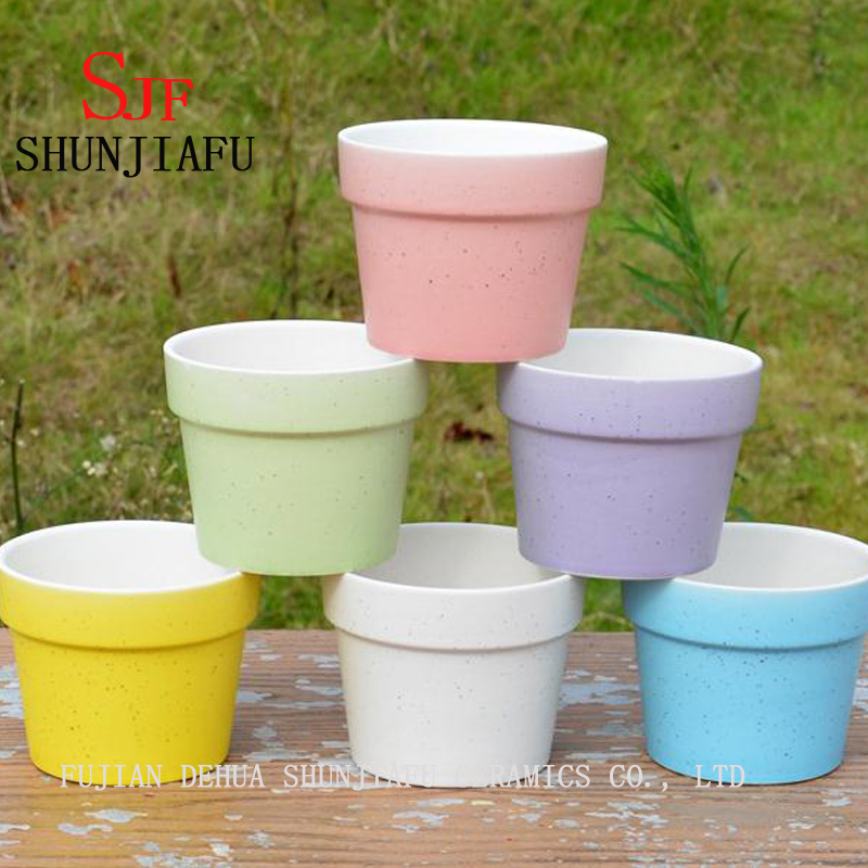 Macaron Colorful Small Succulent Planter Ceramic Flowerpot Container Home Decoration