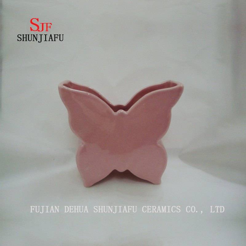 3 Colors, Multi-Function Butterfly Table Ceramic Vase for Flower